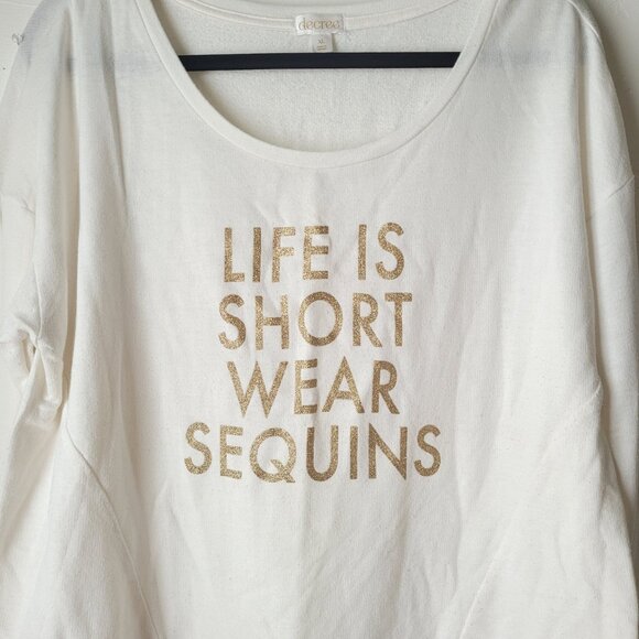 Degree Life is Short Wear Sequins Sparkle Blouse - Picture 2 of 6